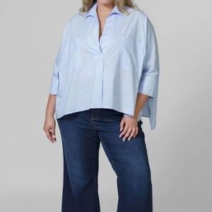 Psophia blue Camila cotton blouse